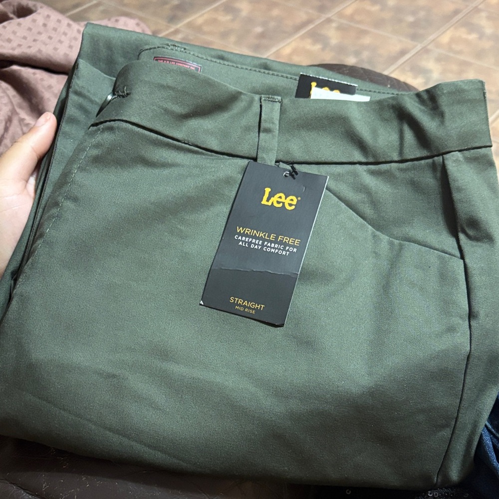 Lee Forest Green Straight-Leg Pants